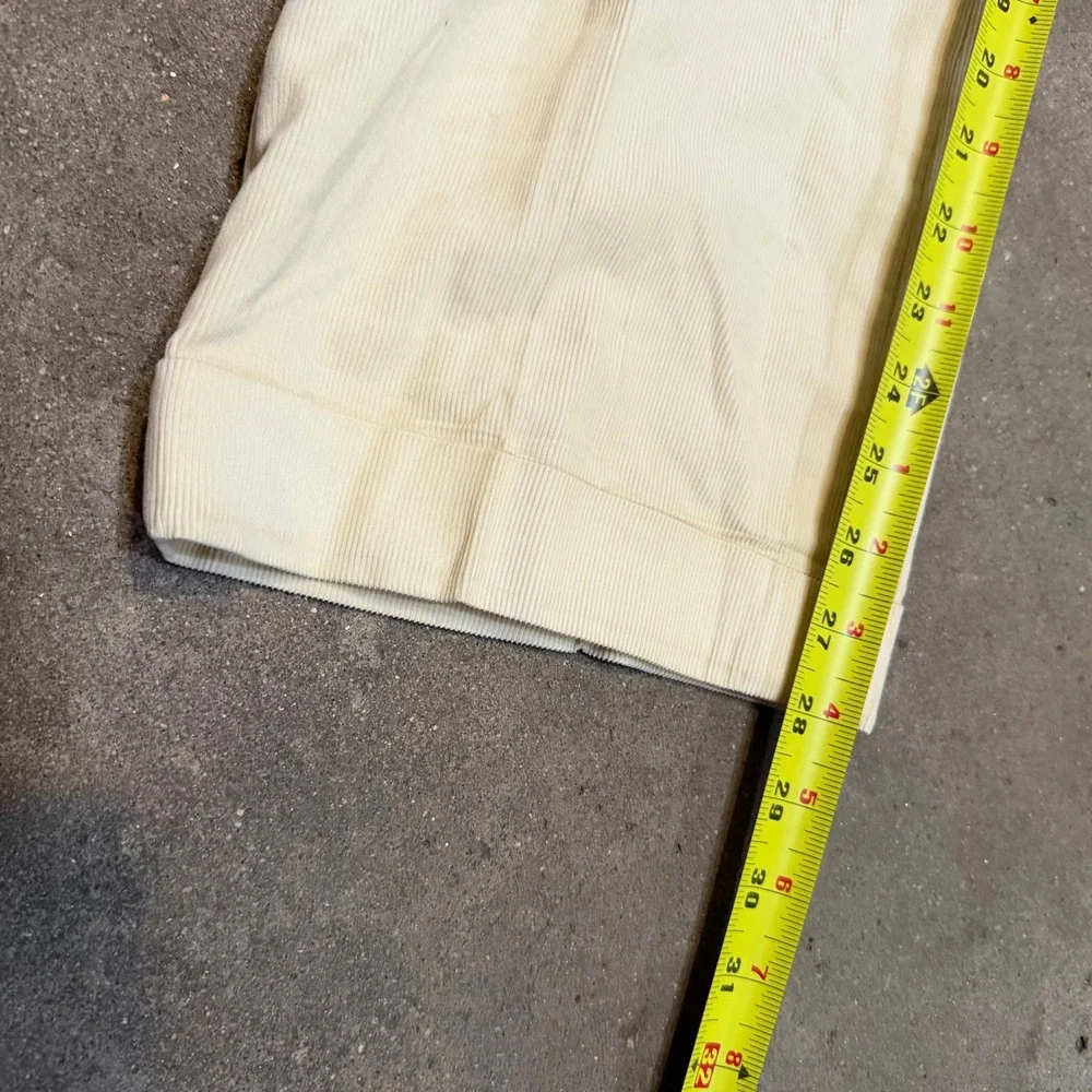 Polo Ralph Lauren Pants Men 38 Cream Corduroy Made in Italy Preston Cuffed Baggy